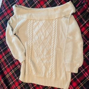 LANE BRYANT ooff the Shoulder Cable Knit Sweater in Mint Green - Sz 14/16 - NWT